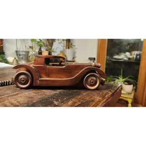 Classic Cars‎ 1927 Bugatti 41 Royale Wooden Art Car 10.5" Telephone Not TESTED